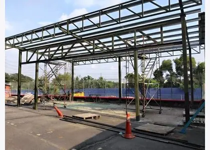 Industrial-style steel frame fabrication project